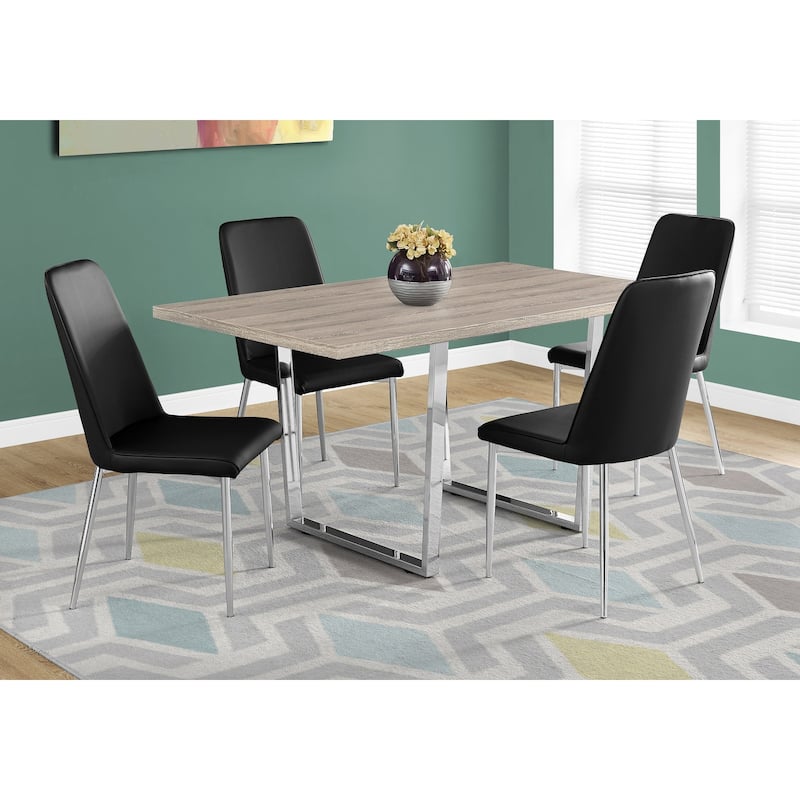 Dining Table, Rectangular, Kitchen, Dining Room, Chrome Metal