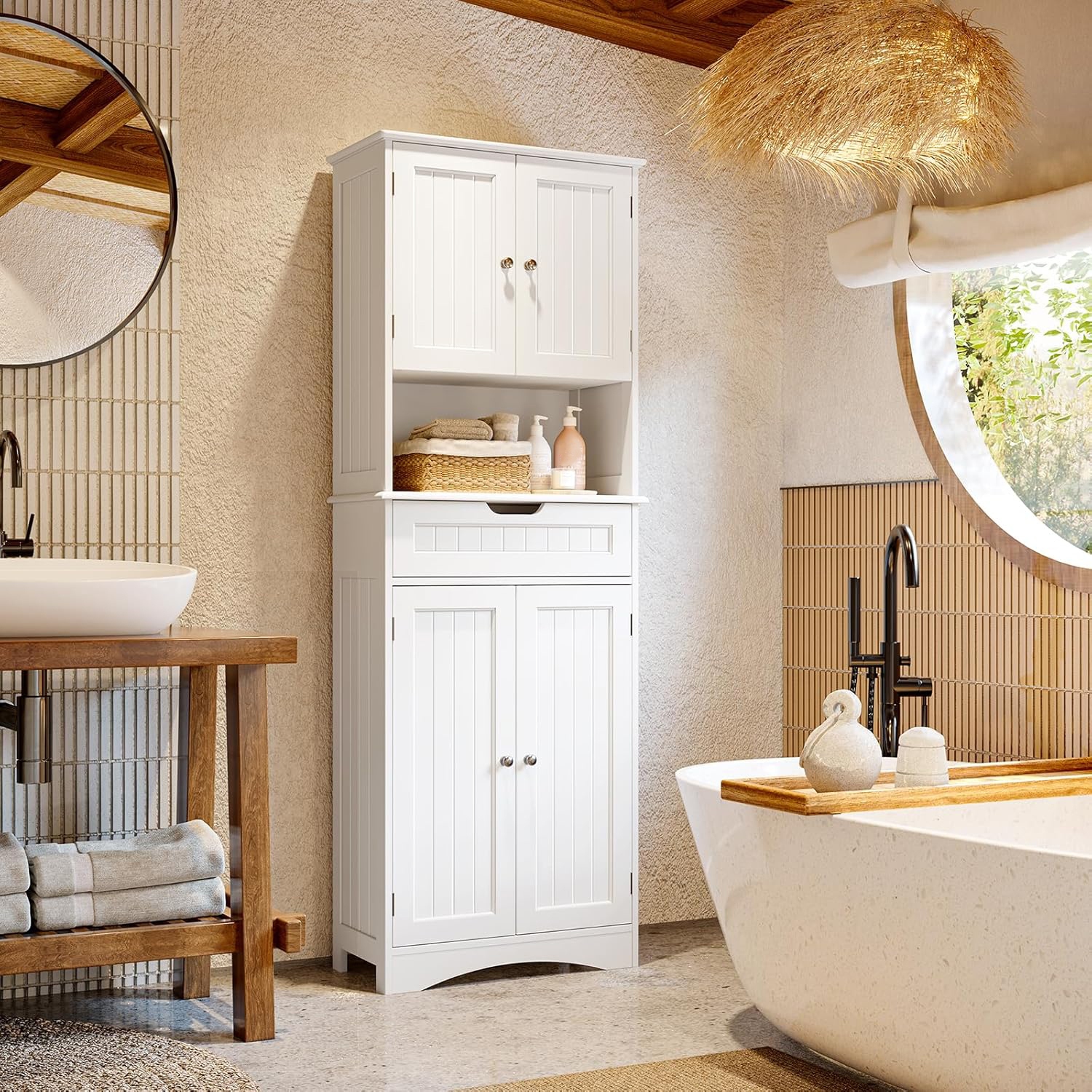 White bathroom standing cabinet 2025
