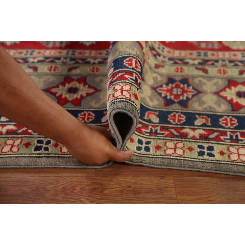 Traditional Grey Kazak Oriental Area Rug Handmade Wool Carpet - 8'7"x 11'5"