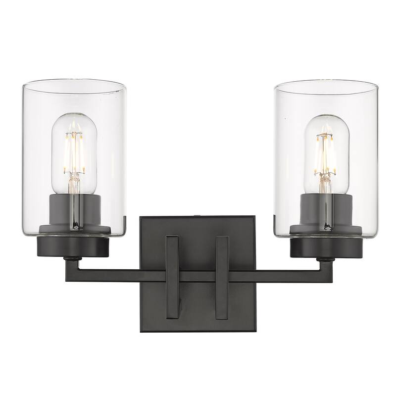 Tribeca 2 Light Bath Vanity - Matte Black with Matte Black