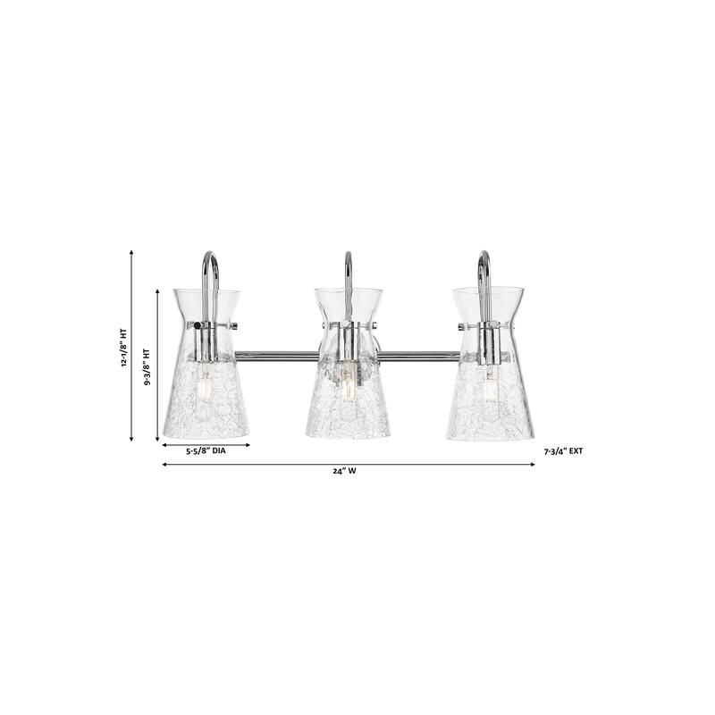 Innovations Lighting Nicole - 3 Light 24" Bath Vanity Light - Clear Shade
