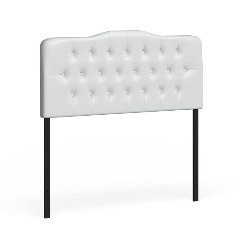 Silver Orchid Bow Full Vinyl Headboard - White