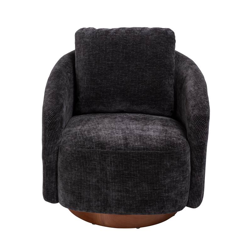 Swivel Accent Barrel Chair and Comfy Round Accent Single Sofa Chair, 360 Degree Club Chair, Lounge Armchair for Living Room