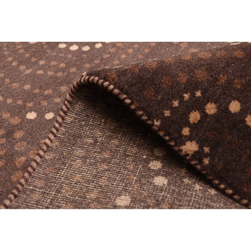 ECARPETGALLERY Hand-knotted Legacy Dark Brown Wool Rug - 8'0 x 9'6