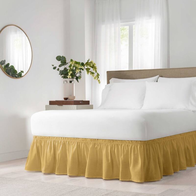EasyFit Wrap Around Solid Ruffled Bed Skirt