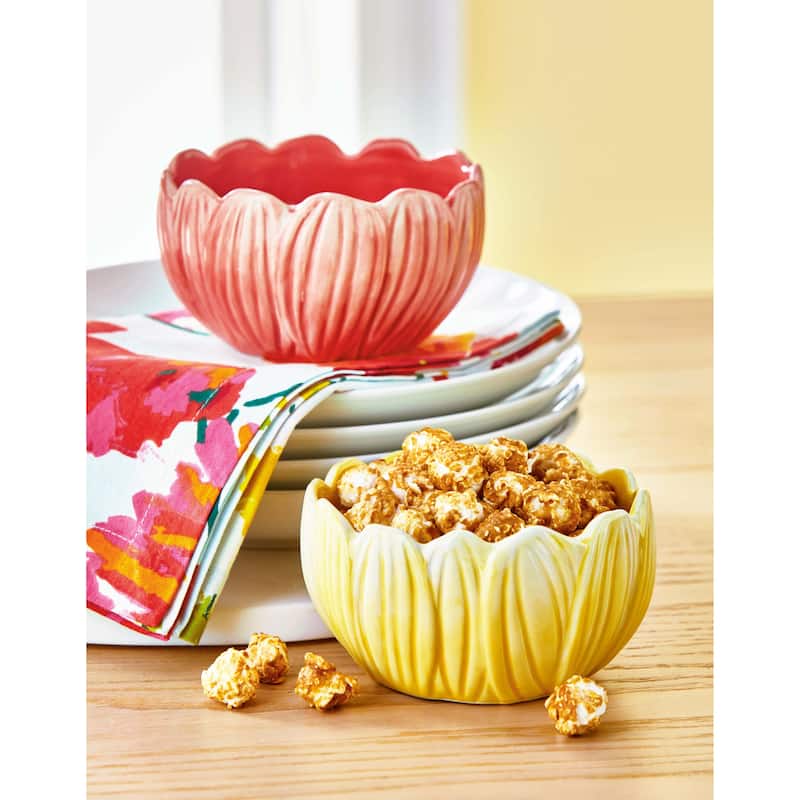 Blossom S&P Ceramic Salt and Pepper Shakers Multicolor Spring Summer Hand Wash Only 1.99 in H x 3.1 in L x 3.1 in W