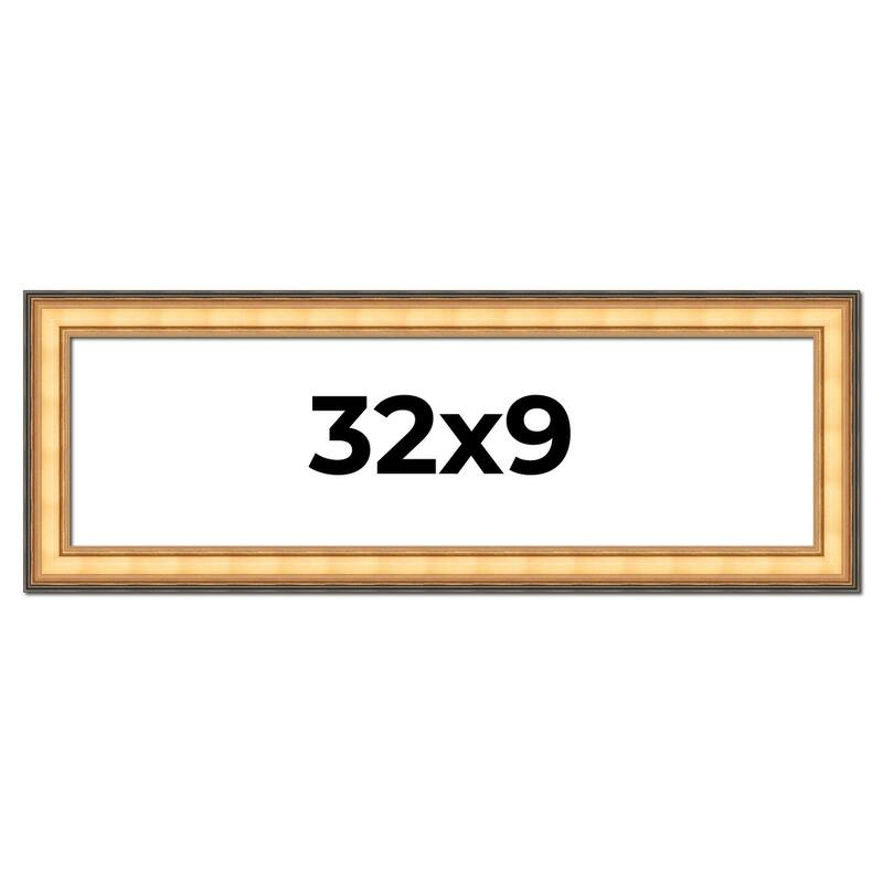 32x9 Frame Gold Plein Aire Solid Wood Picture Frame Width 2 Inches |