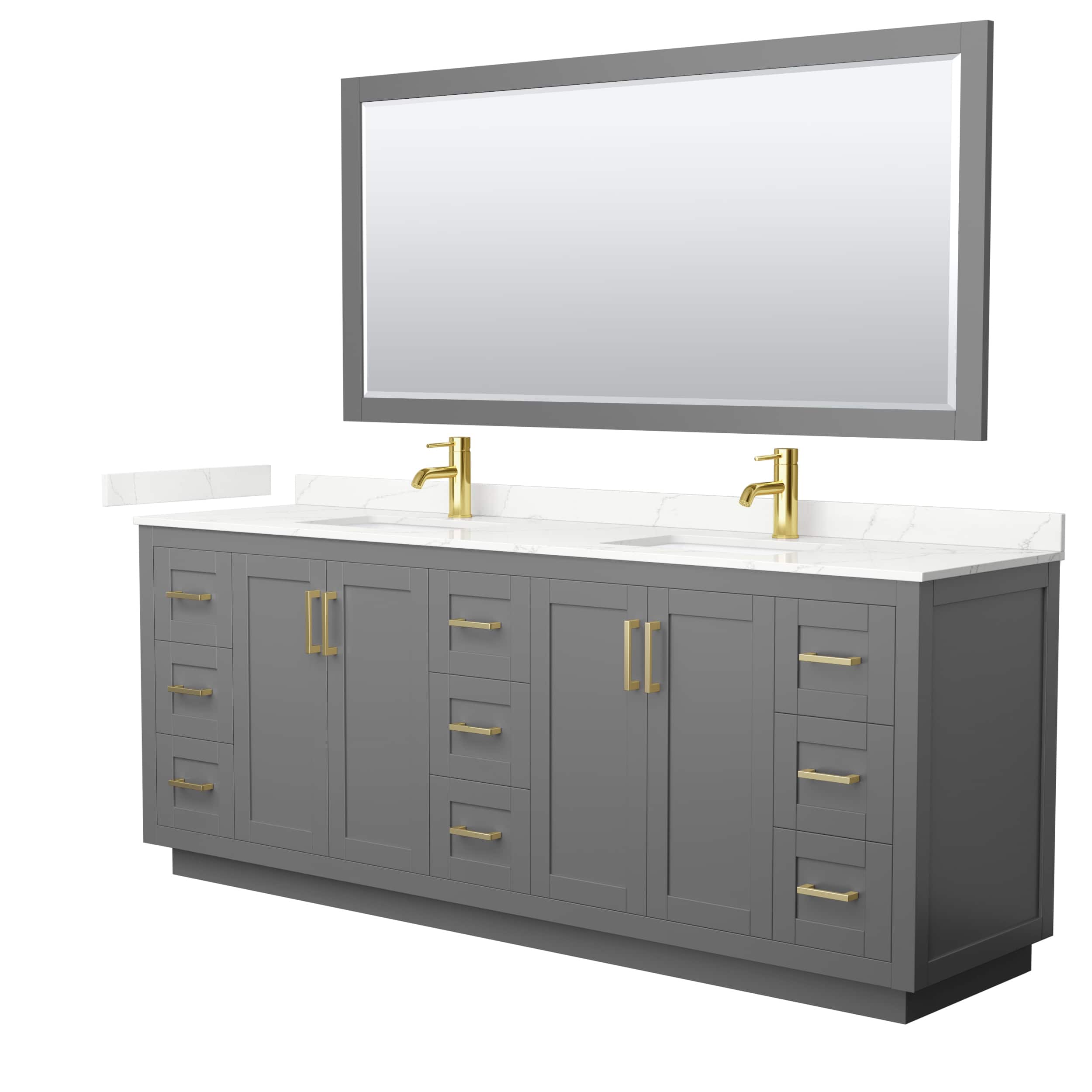 Option Dark Gray, Gold Trim, Giotto Quartz Top