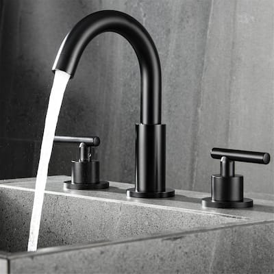 Widespread Bathroom Sink Faucet 2 Handle 8 inch Bathroom Faucet 3 Hole Modern Basin Vanity Faucets Mixer Faucets With Valve