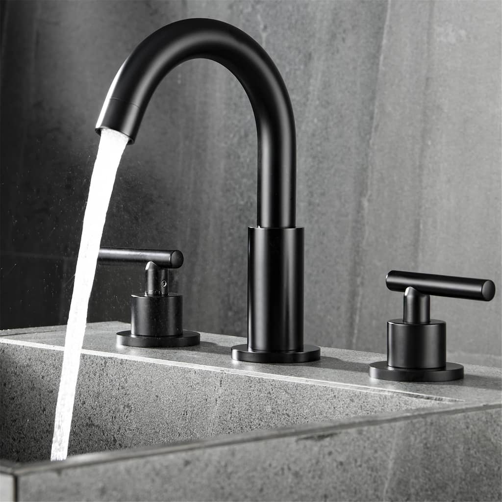 Widespread Bathroom Sink Faucet 2 Handle 8 inch Bathroom Faucet 3 Hole Modern Basin Vanity Faucets Mixer Faucets With Valve