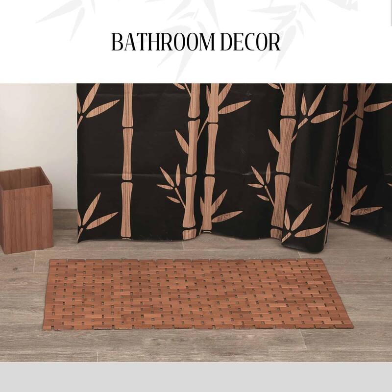 Natural Bamboo Bathroom Mat - Non Slip Bath Mat -Foldable Duckboard