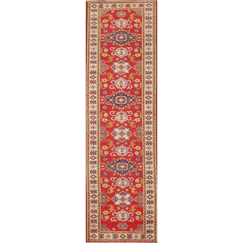 Kazak Oriental Runner Rug Hand-Knotted Wool Carpet - 2'1" x 9'11"