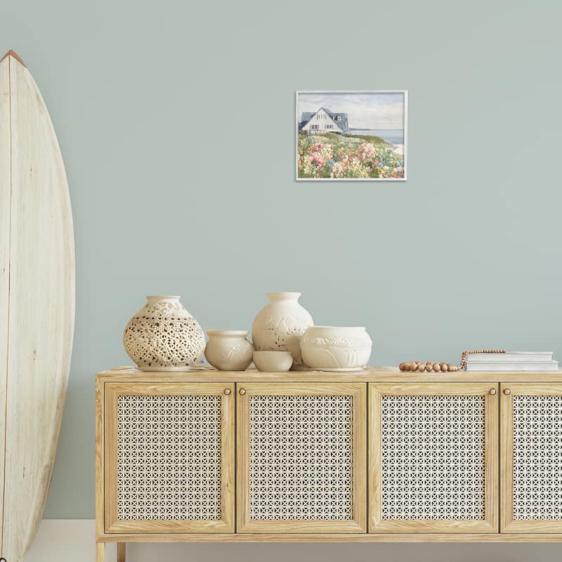 Stupell Coastal Cottage Meadow Framed Giclee Art Design By Amber Sterling