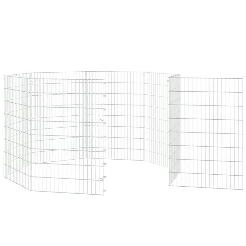 vidaXL Free Range Animal Enclosure Rabbit Hutch Free Range Pen Galvanized Iron