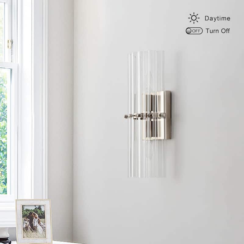 Casandra 2-Light Crystal Glass Bar Wall Sconce