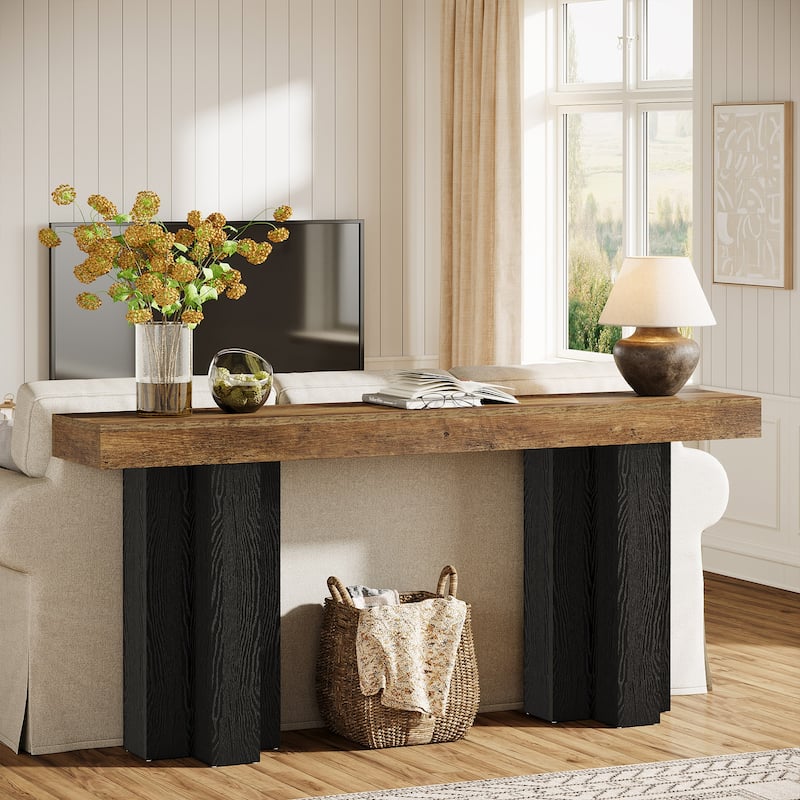 63'' Console Table for Entryway, Farmhouse Entryway Table with Sturdy Legs