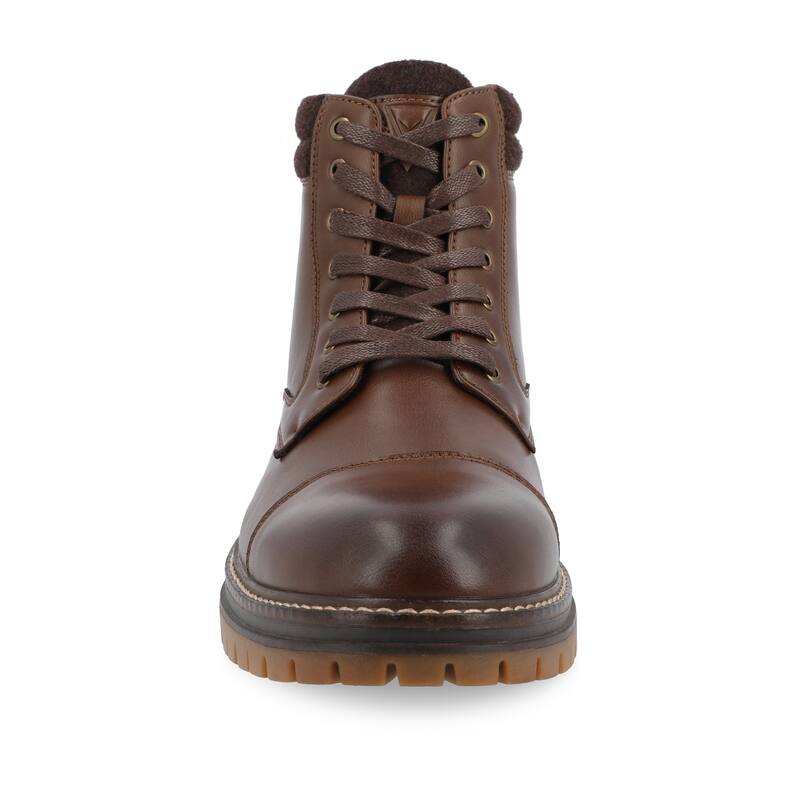 Vance Mens Fegan Cap Toe Lace-up Ankle Boot - Brown - 11.5