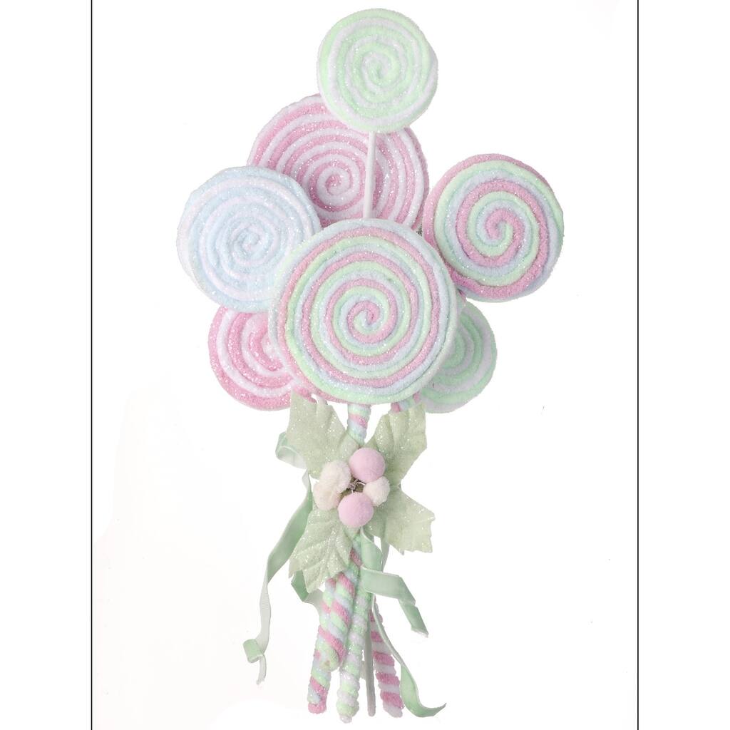 20" Pastel Frosted Lollipop Bundle Christmas Decoration