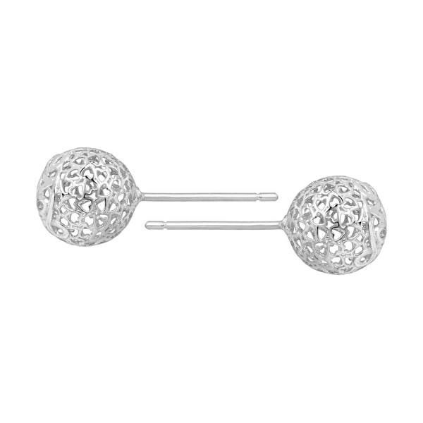 Eternity Gold Mesh Hoop Earrings in 14K White Gold