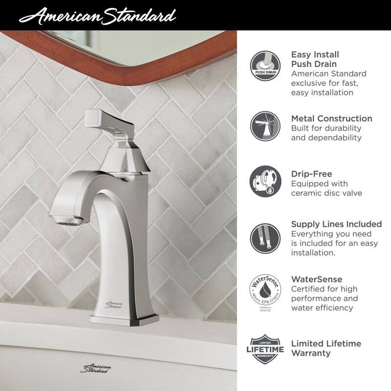American Standard 7612.107 Crawford 1.2 GPM Single Hole Bathroom