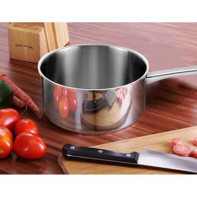 Bene Casa 2-Quart, stainless-steel sauce pan, tempered glass lid, easy clean sauce pan, dishwasher safe