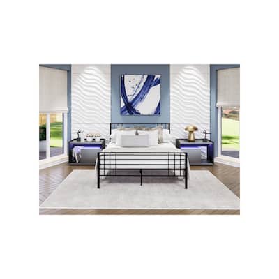 Queen Bed Frame with Metal Legs - Sturdy Platform Bed - Modern Bedroom Furniture