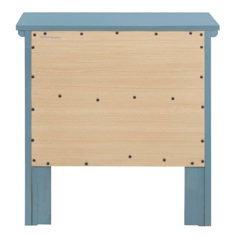 2-Drawer Wooden Nightstand - 24" - Blue