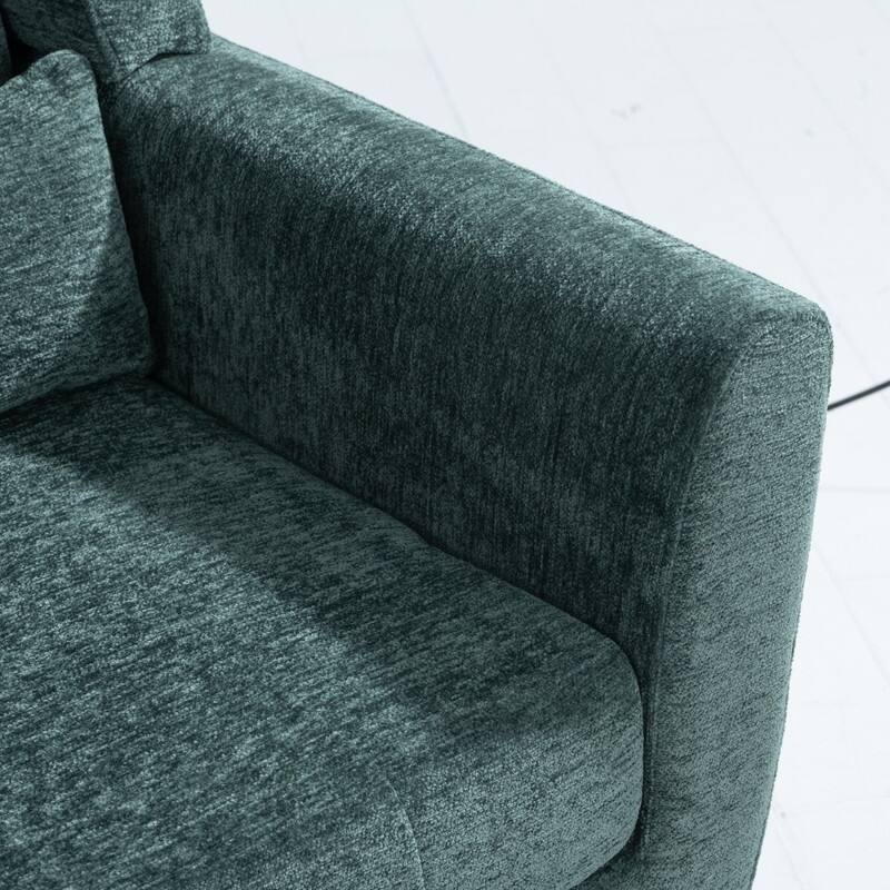 GEITIN Modern Upholstered Accent Arm Chair with Wooden Legs