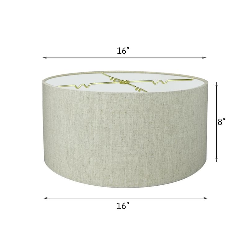 Textured Oatmeal Hardback Drum Lampshade 16x16x9