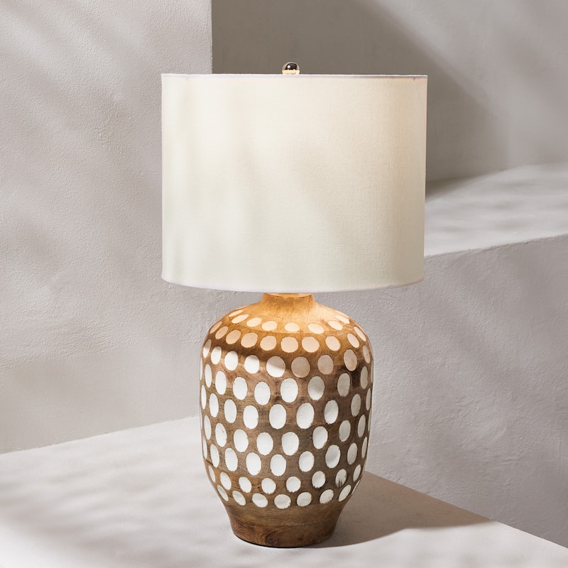 SAFAVIEH Lighting Ismahan 24" Table Lamp - 13" W x 13" D x 24" H - 13Wx13Dx24H