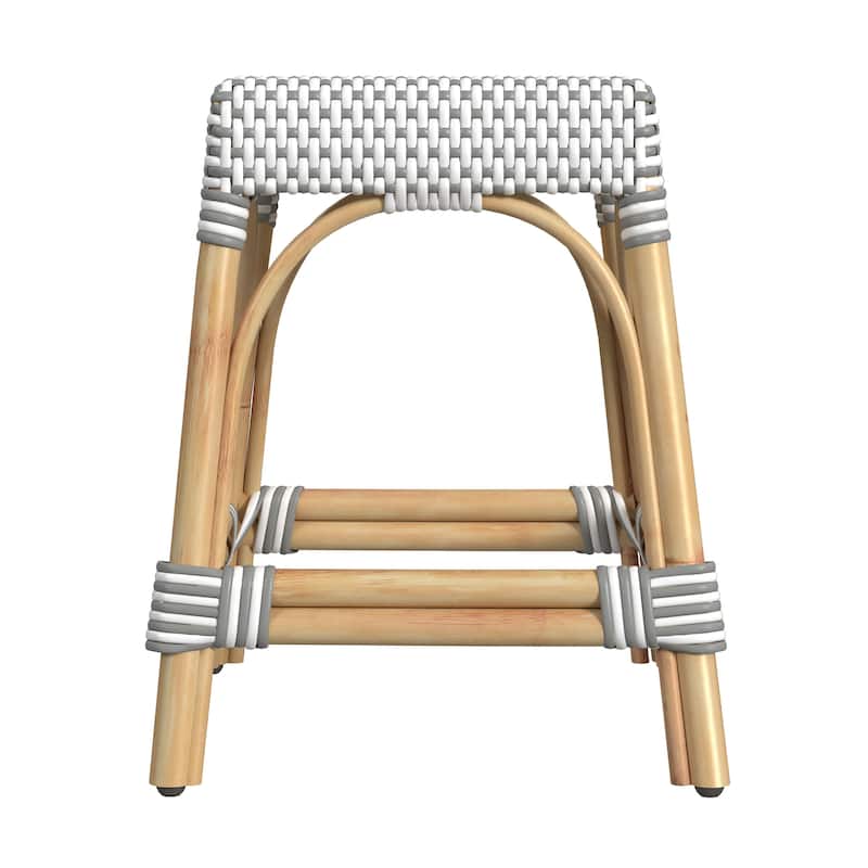 Robias Rattan Rectangular 18" Dining Stool