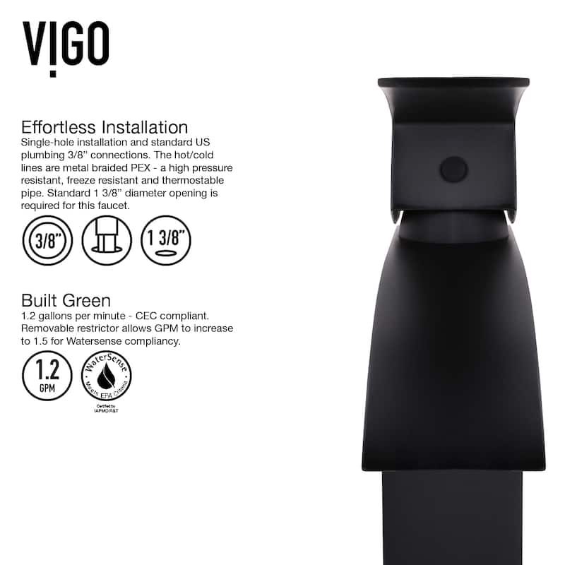 VIGO Duris 12" H Single Handle Single Hole Bathroom Vessel Faucet