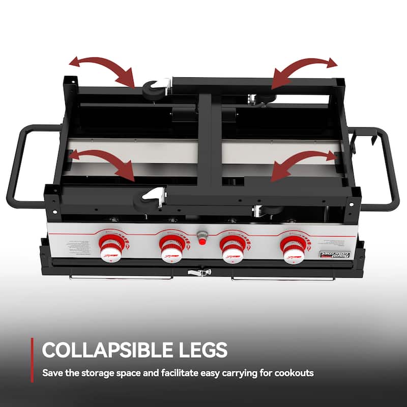 Royal Gourmet 4-Burner Propane Grill Griddle combo with Top Cover Lid