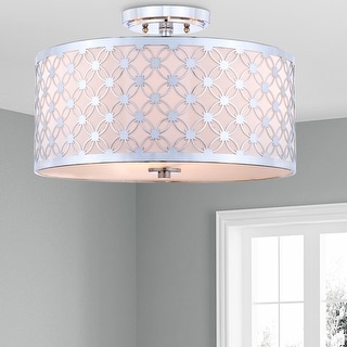 SAFAVIEH Lighting Hutch Flush 16-Inch Chrome 3-Light Mount Ceiling Light - 16" x 16" x 10.25"