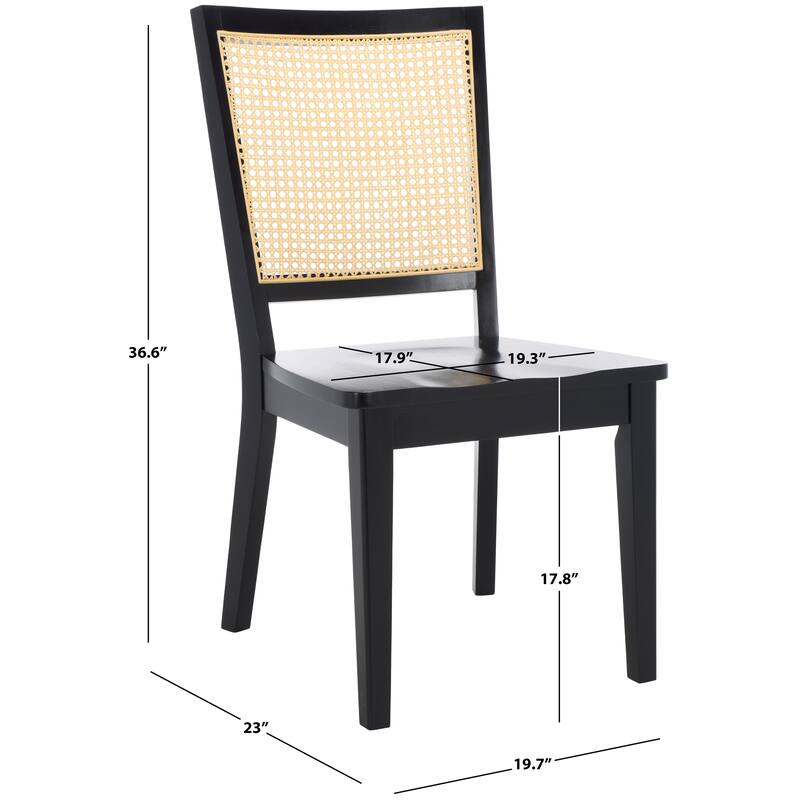SAFAVIEH Home Margo 19-inch Dining Chair [SET of 2]. - 20Wx23Dx37H - Black/Natural.