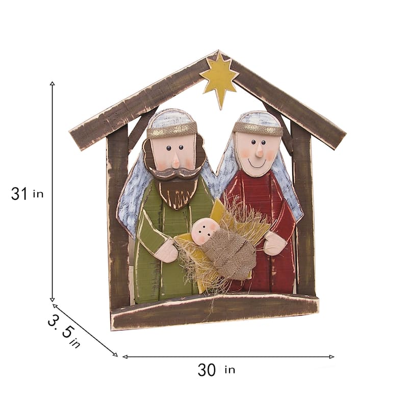 Wooden Nativity Christmas Tabletop Decoration - 30"
