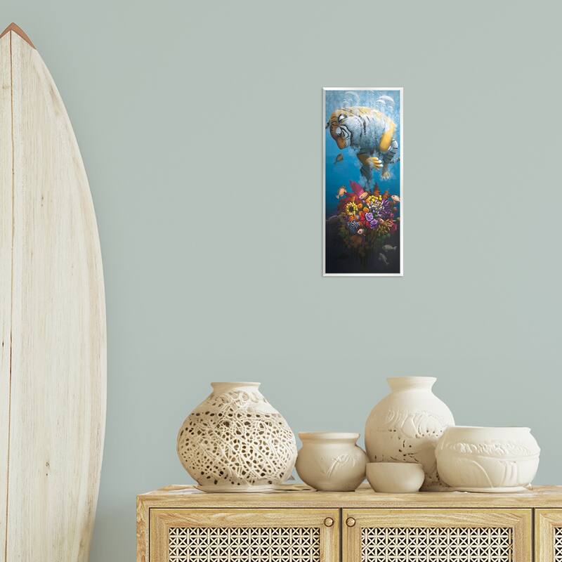 Stupell Curious Tiger & Underwater Bouquet Wall Plaque Art Design By Heather Gauthier