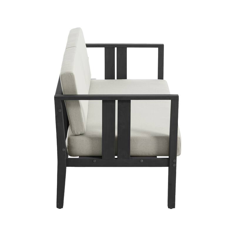 Outdoor Patio Wood Loveseat with Cushion