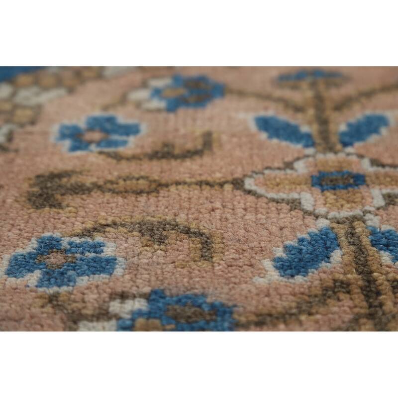 Floral Blue Oushak Indian Area Rug Oriental Handmade Wool Carpet - 8'0" x 9'6"