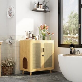 Cat Litter Box Enclosure 2-Door Storage Cabinet Bathroom Cabinet - Bed Bath & Beyond - 37883182