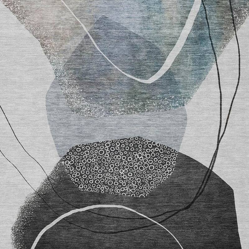 HomeRoots Abstract Transitional Rectangle Outdoor Rug
