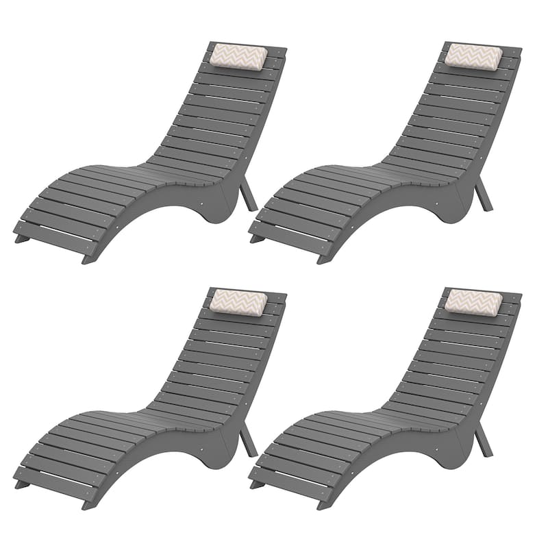 HDPS Water-Resistance Outdoor Chaise Lounges for Use in the Pool, Patio, Garden