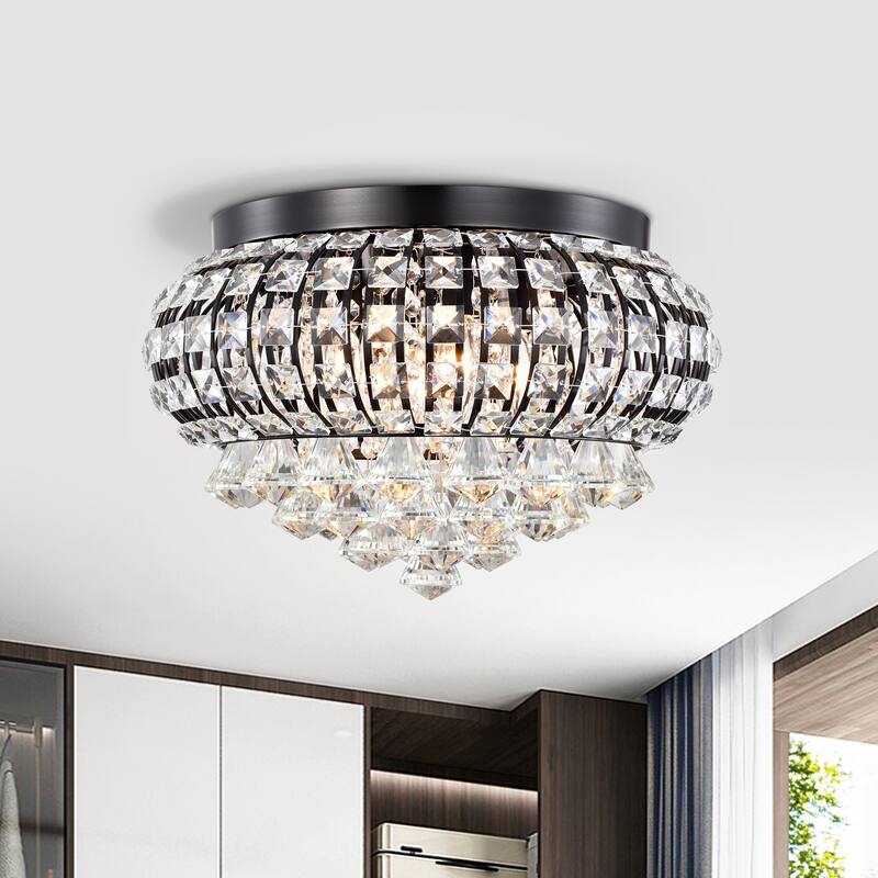 Alysha 4-Light Metal & Crystal Shade Flush Mount
