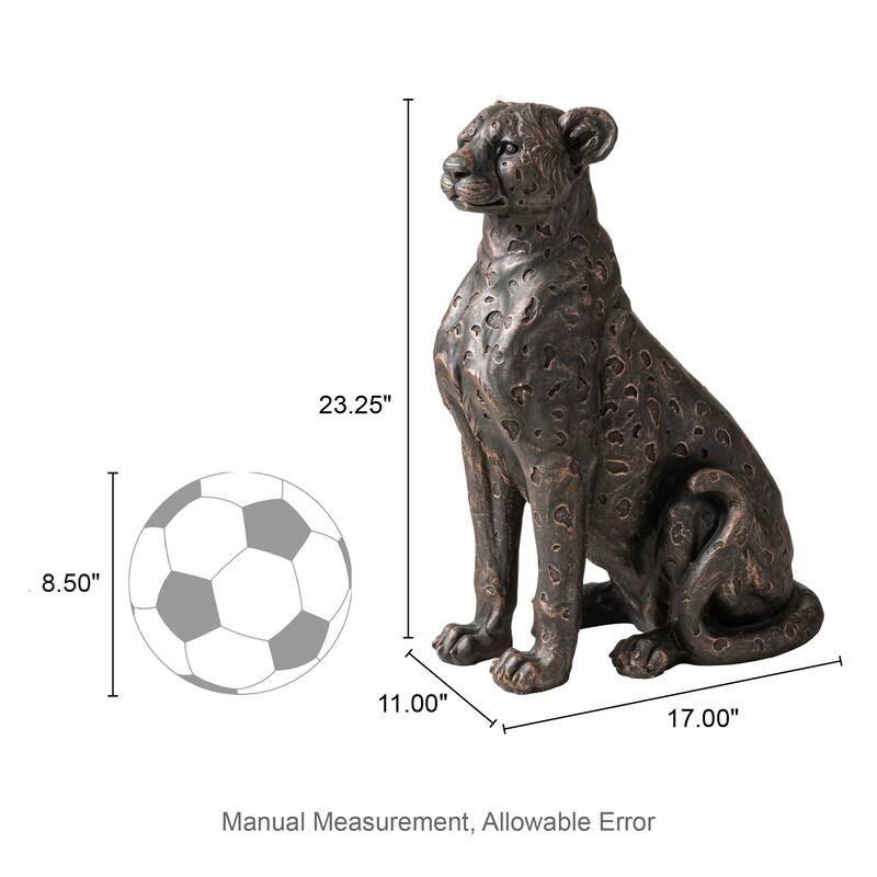 Glitzhome 23.25''H MGO Bronze Leopard Statue