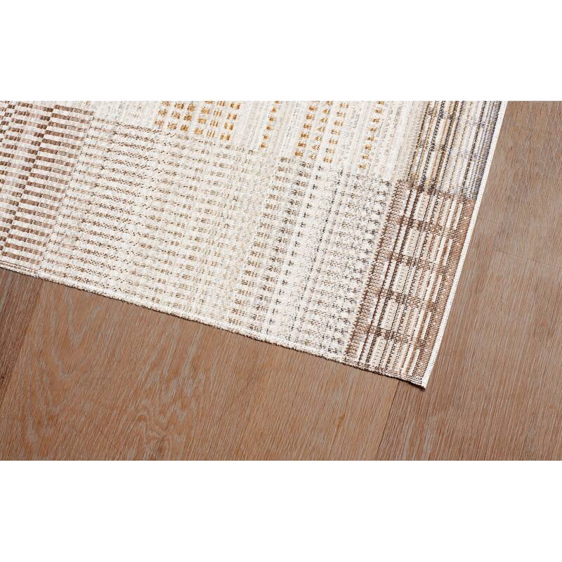 Terra by Obeetee Ava Grid Neutral Rug