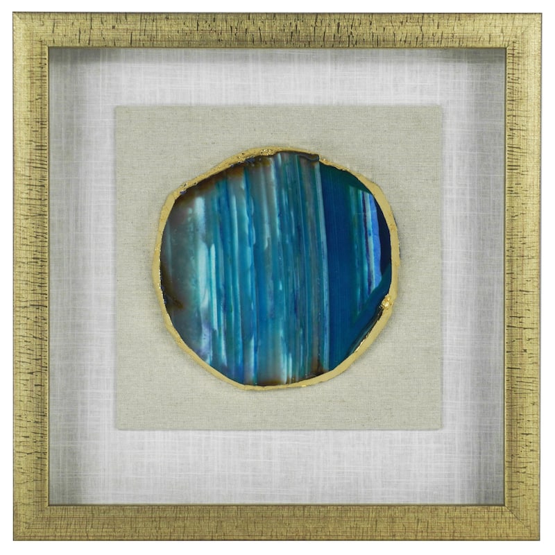 HUJI Agate Slice Shadow Box Wall Decor - Blue