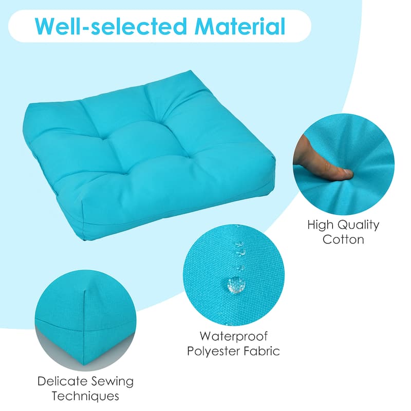 Costway 2 PCS 21'' x 21'' Patio Chair Seat Cushion Pads Indoor/Outdoor
