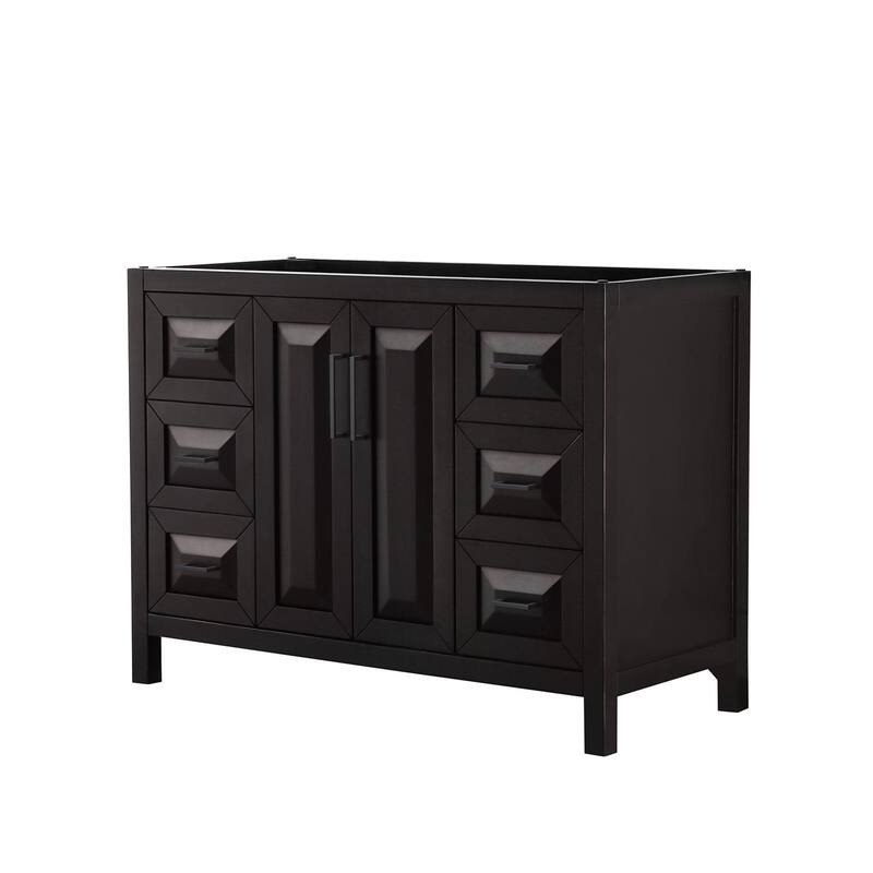 Wyndham Collection Daria 47" Single Free Standing Vanity Cabinet Only - Dark Espresso / Matte Black Hardware