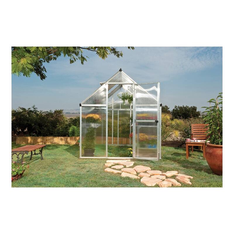 Palram - Canopia Outdoor Mythos 6' x 8' Greenhouse - Silver