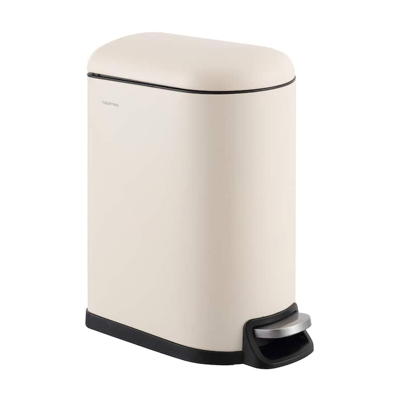 happimess Roland Mini Step-Open Trash Can - Limestone Beige